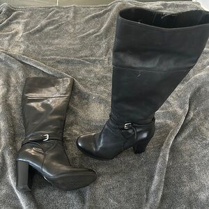 Marc Fisher Black Heeled Boots with Sleek Design